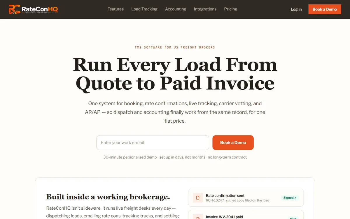 rateconhq.com, the live product site